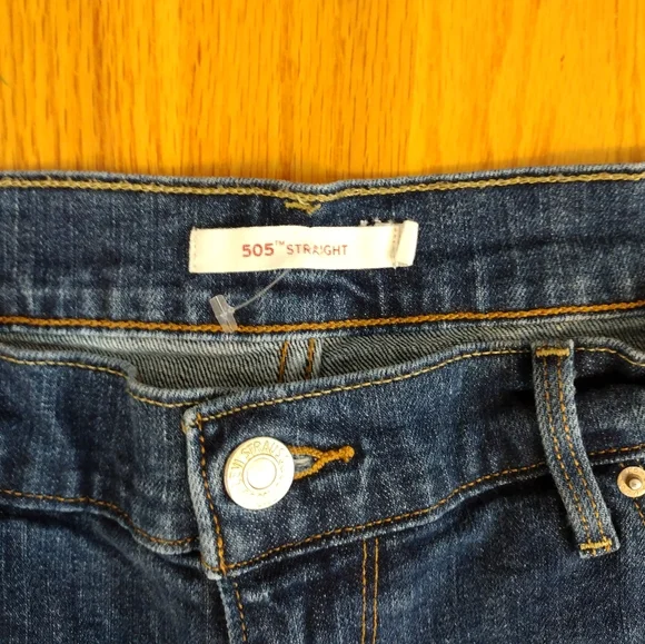 Levi's 505 Straight Leg Jeans Size 10 New Dark Wash - Picture 3 of 5